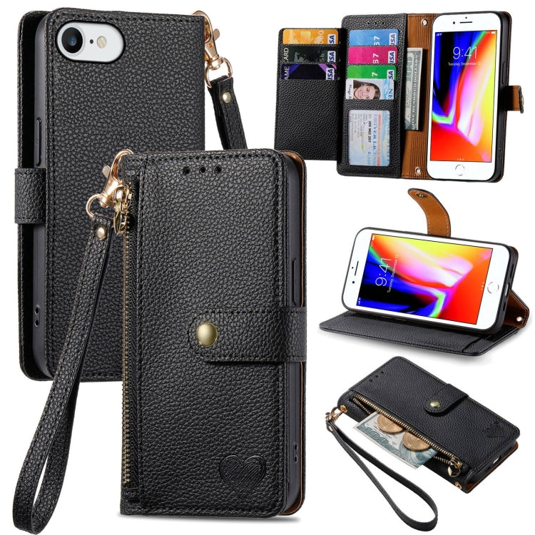 Custodia in pelle con cordino per iPhone compatibili