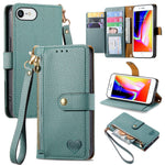 Custodia in pelle con cordino per iPhone compatibili