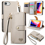 Custodia in pelle con cordino per iPhone compatibili