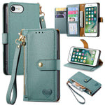 Custodia per telefono in pelle con cordino Love Zipper, For iPhone 7 Plus / 8 Plus, For iPhone 6 Plus / 6s Plus, For iPhone 6 / 6s