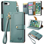 Custodia per telefono in pelle con cordino Love Zipper, For iPhone 7 Plus / 8 Plus, For iPhone 6 Plus / 6s Plus, For iPhone 6 / 6s