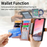 Custodia in pelle con cavalletto per iPhone