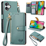 Custodia in pelle con cordino per iPhone 15 e 14