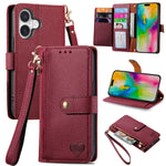 Custodia in pelle con cordino per iPhone 15 e 14