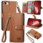 Custodia in pelle con cordino per iPhone 16