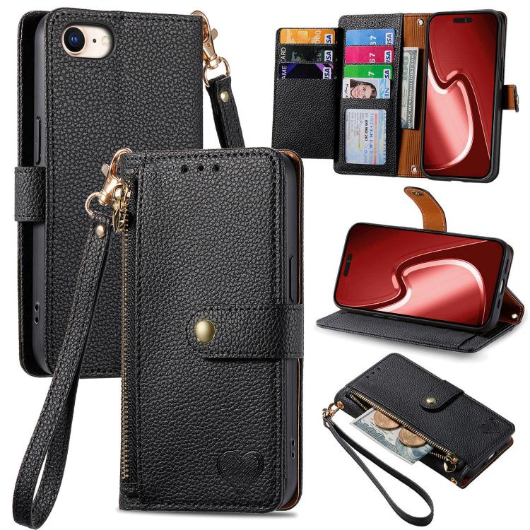 Custodia in pelle con cordino per iPhone 16