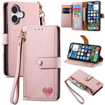 Custodia in pelle con cordino per iPhone 16