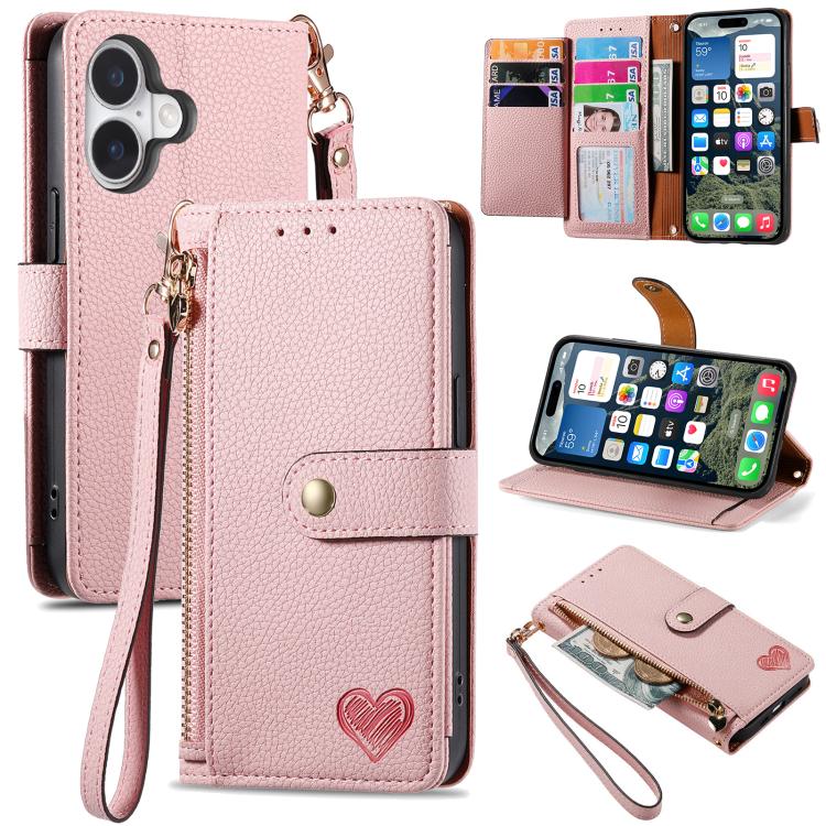 Custodia in pelle con cordino per iPhone 16