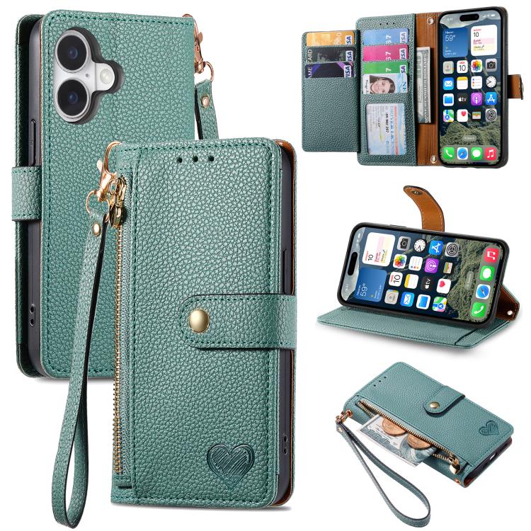 Custodia in pelle con cordino per iPhone 16