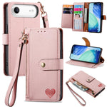Custodia in pelle con cavalletto per iPhone 15 e 16