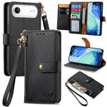 Custodia in pelle con cavalletto per iPhone 15 e 16