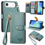 Custodia in pelle con cavalletto per iPhone 15 e 16