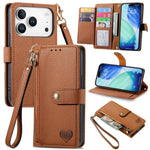 Custodia in pelle con cordino per iPhone 16