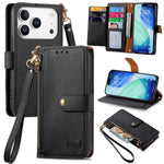Custodia in pelle con cordino per iPhone 16