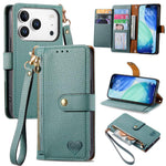 Custodia in pelle con cordino per iPhone 16