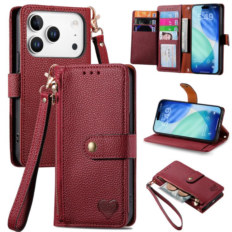 Custodia in pelle con cordino per iPhone 16