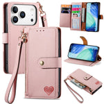 Custodia in pelle con cordino per iPhone 16
