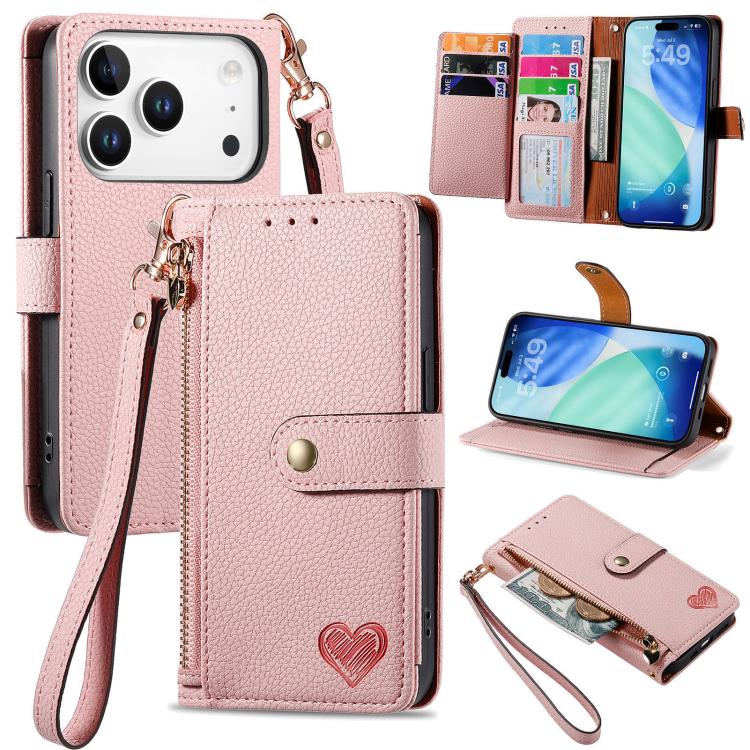Custodia in pelle con cordino per iPhone 16