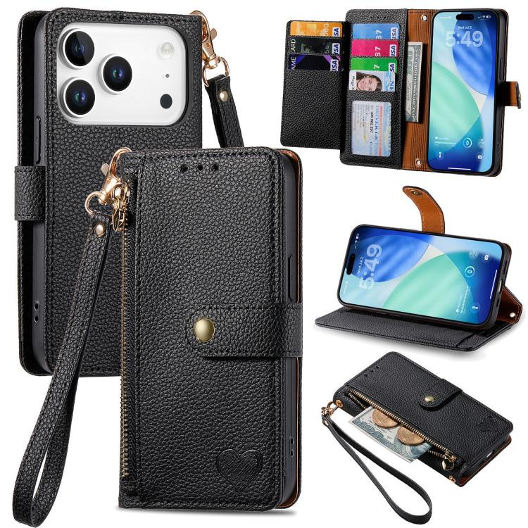 Custodia in pelle con cordino per iPhone 16