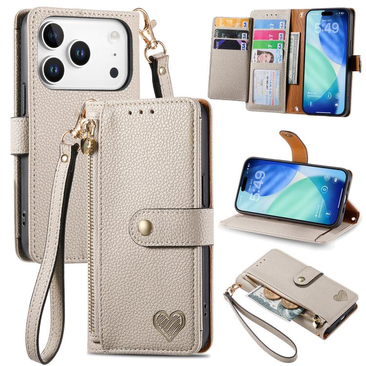 Custodia in pelle con cordino per iPhone 16