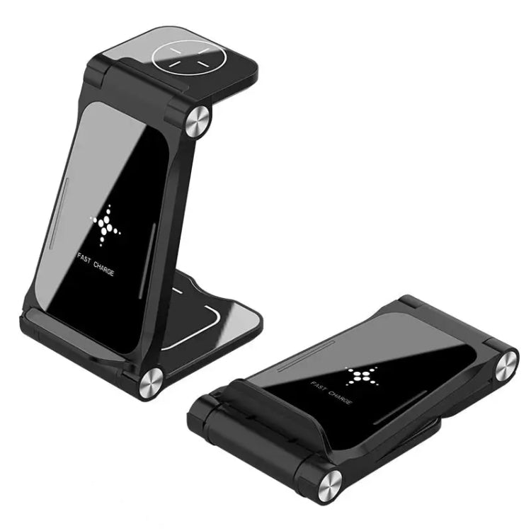 Stazione di ricarica rapida certificata T8 QI Dock di ricarica dal design pieghevole 3 in 1, T8