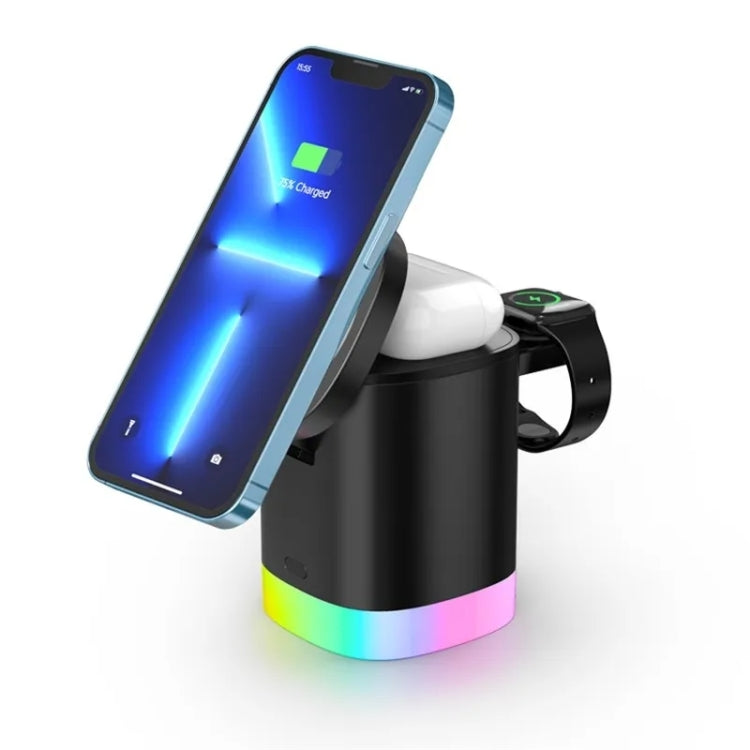 Supporto di ricarica pieghevole per caricabatterie wireless magnetico Magsafe T15 3 in 1 per iPhone / iWatch / AirPods, T15