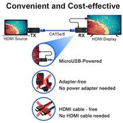 HDMI Extender 165ft Audio Video 1080P Over Cat5 Cat6 Cavo Ethernet Trasmissione del segnale senza perdita HDMI Adattatore di estensione a lunga distanza
