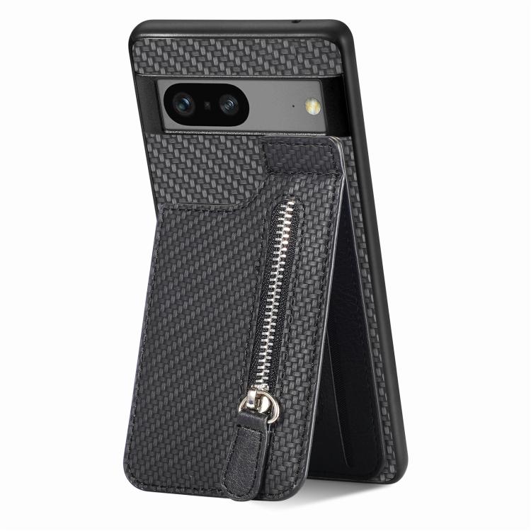 Custodia per telefono con cerniera verticale in fibra di carbonio, For Google Pixel 9 / 9 Pro, For Google Pixel 7a, For Google Pixel 7