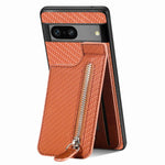 Custodia per telefono con cerniera verticale in fibra di carbonio, For Google Pixel 9 / 9 Pro, For Google Pixel 7a, For Google Pixel 7