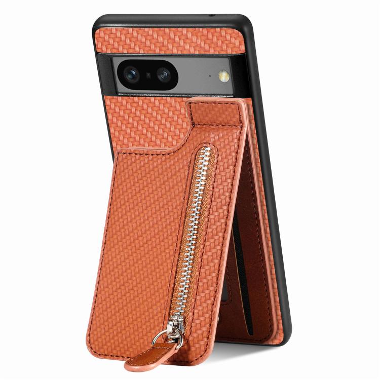 Custodia per telefono con cerniera verticale in fibra di carbonio, For Google Pixel 9 / 9 Pro, For Google Pixel 7a, For Google Pixel 7