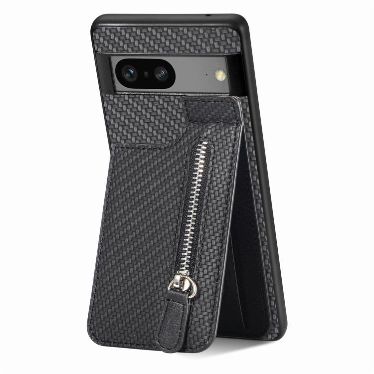 Custodia per telefono con cerniera verticale in fibra di carbonio, For Google Pixel 9 / 9 Pro, For Google Pixel 7a, For Google Pixel 7