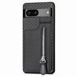 Custodia per telefono con cerniera verticale in fibra di carbonio, For Google Pixel 7a, For Google Pixel 7