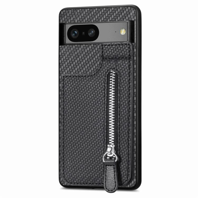 Custodia per telefono con cerniera verticale in fibra di carbonio, For Google Pixel 7a, For Google Pixel 7