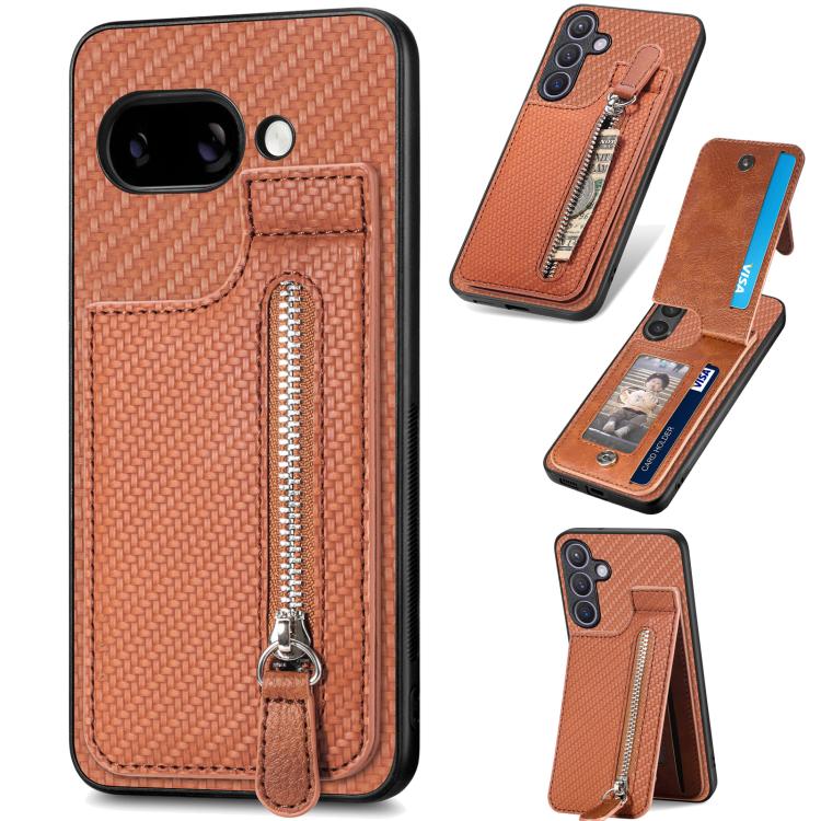 Custodia per telefono con cerniera verticale in fibra di carbonio, For Google Pixel 10 Pro XL, For Google Pixel 10 / 10 Pro, For Google Pixel 9a, For Google Pixel 9 Pro XL