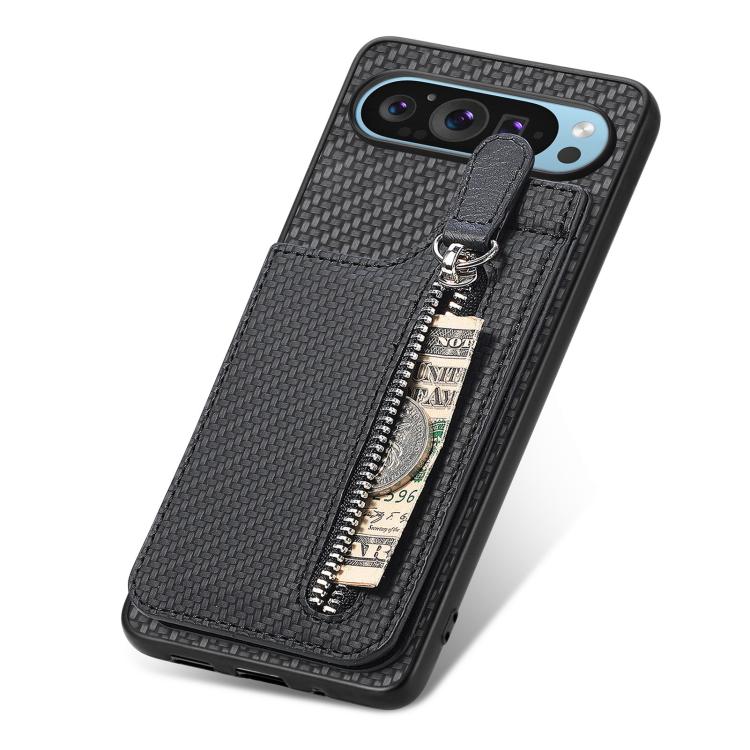 Custodia per telefono con cerniera verticale in fibra di carbonio, For Google Pixel 9 / 9 Pro, For Google Pixel 7a, For Google Pixel 7