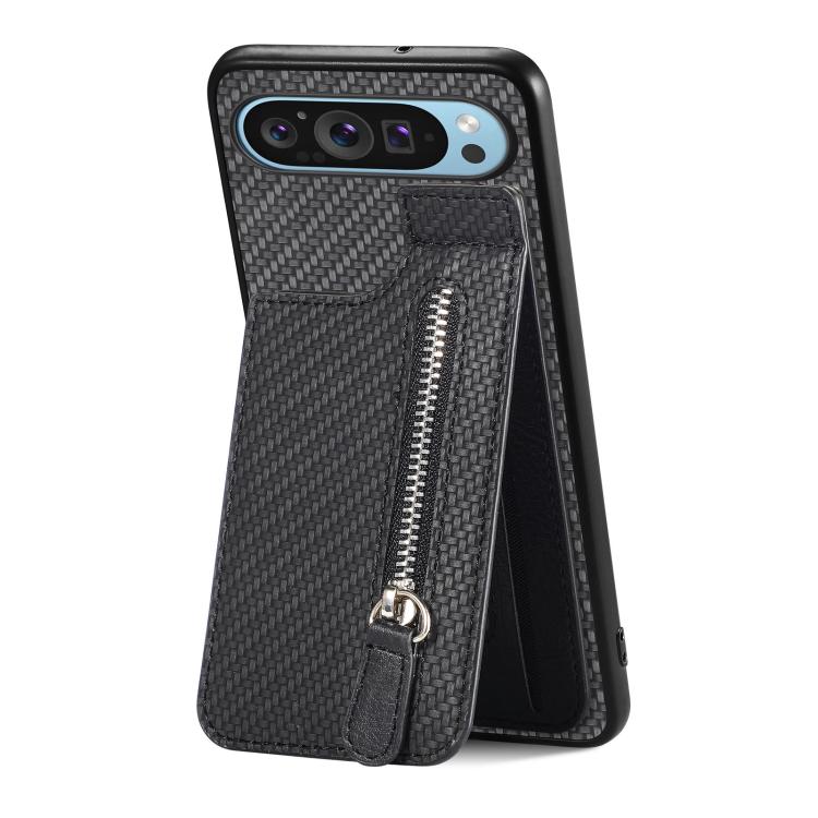 Custodia per telefono con cerniera verticale in fibra di carbonio, For Google Pixel 10 Pro XL, For Google Pixel 10 / 10 Pro, For Google Pixel 9a, For Google Pixel 9 Pro XL