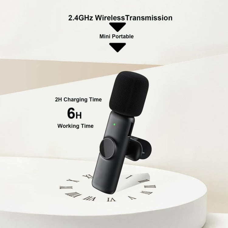 Microfono da bavero lavalier wireless per telefono e computer Android con ricevitore USB-C / Type-C, One by One, One by Two