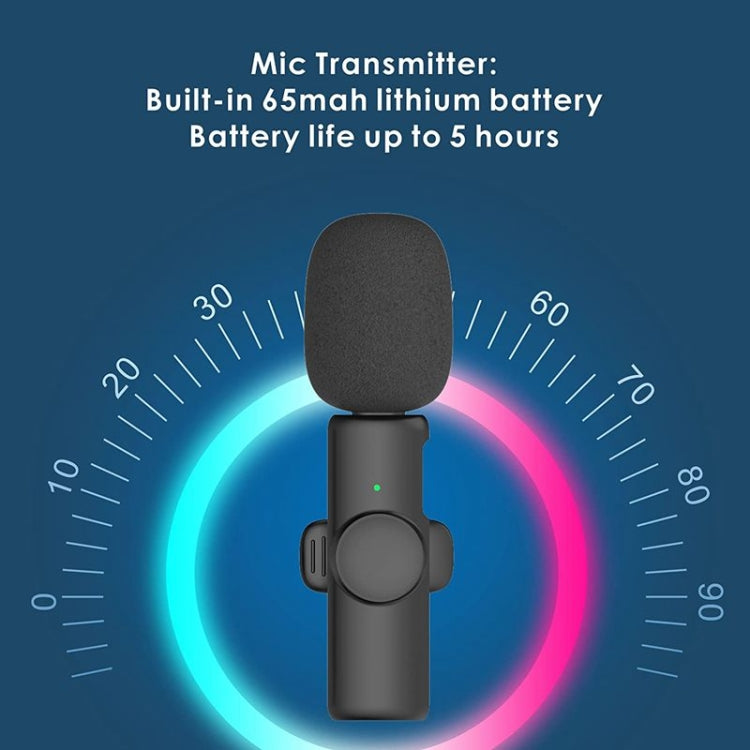 Microfono da bavero lavalier wireless per telefono e computer Android con ricevitore USB-C / Type-C, One by One, One by Two