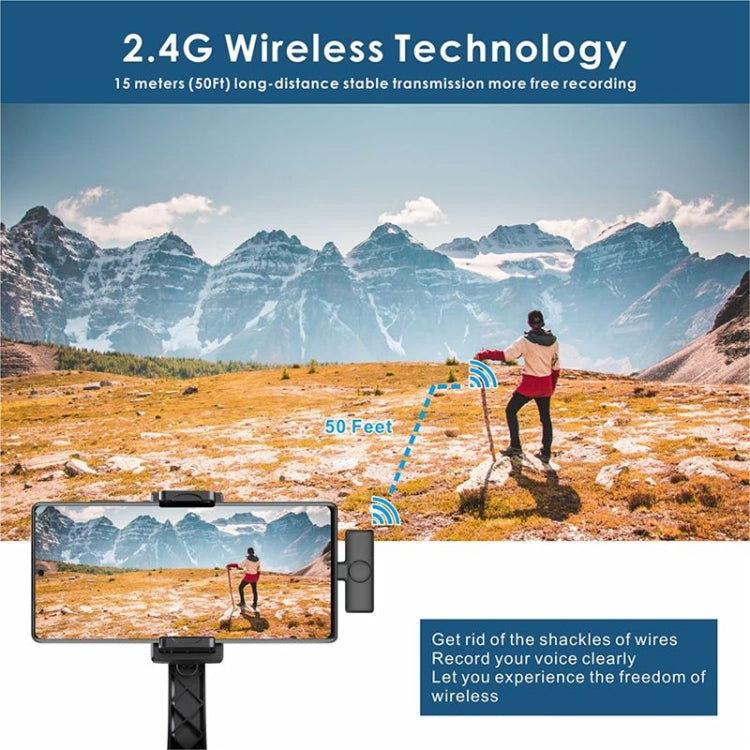 Microfono lavalier wireless USB-C per smartphone e PC