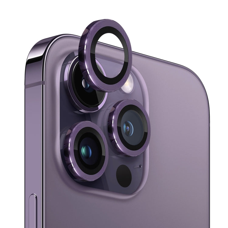 NORTHJO Obiettivo della fotocamera Vetro temperato CD Vein Metal Ring Film, For iPhone 14 Pro / 14 Pro Max