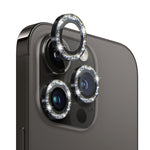 Pellicola per fotocamera NORTHJO in vetro temperato con anello in metallo glitterato, For iPhone 14 Pro / 14 Pro Max