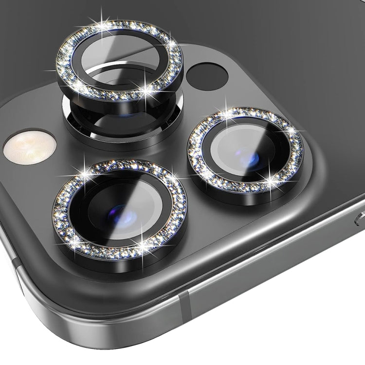 Pellicola per fotocamera NORTHJO in vetro temperato con anello in metallo glitterato, For iPhone 14 Pro / 14 Pro Max