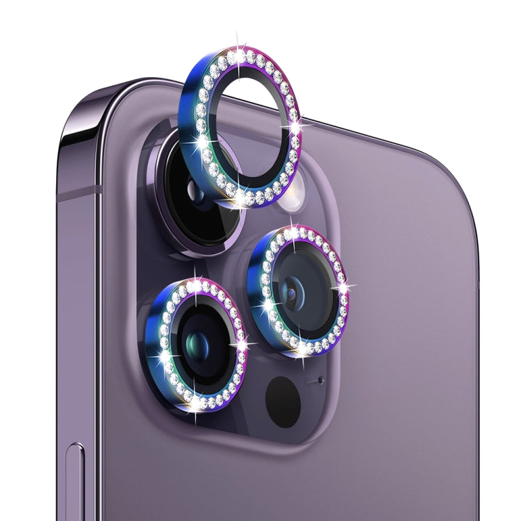 Pellicola vetro temperato con anello strass per iPhone 14 Pro
