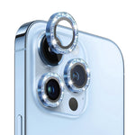 NORTHJO Pellicola protettiva per obiettivo fotocamera in vetro temperato Bling glitterato con anello in metallo, For iPhone 13 Pro / 13 Pro Max