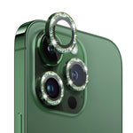 NORTHJO Pellicola protettiva per obiettivo fotocamera in vetro temperato Bling glitterato con anello in metallo, For iPhone 13 Pro / 13 Pro Max