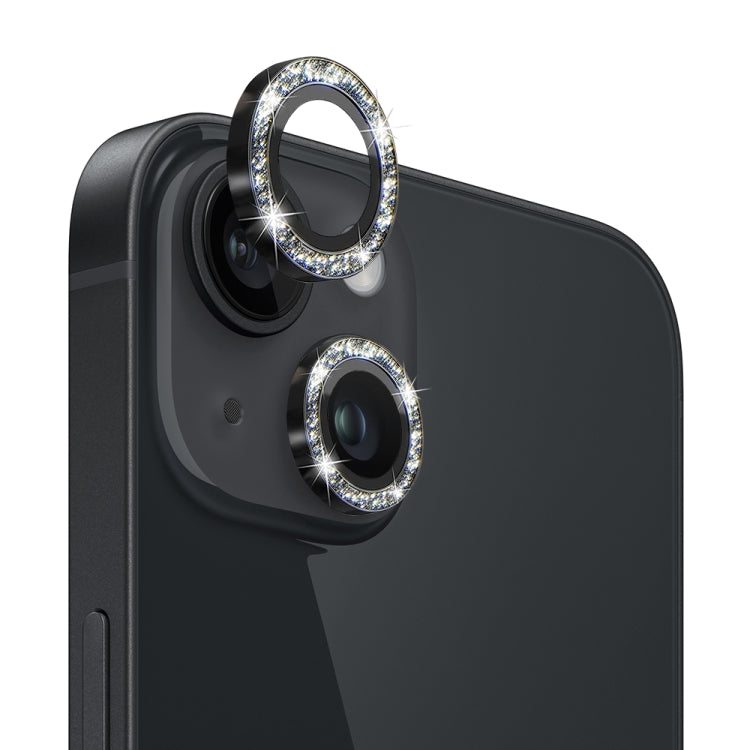 Pellicola con anello metallico glitterato in vetro temperato per obiettivo della fotocamera NORTHJO, For iPhone 13 / 13 mini