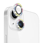 Pellicola con anello metallico glitterato in vetro temperato per obiettivo della fotocamera NORTHJO, For iPhone 13 / 13 mini
