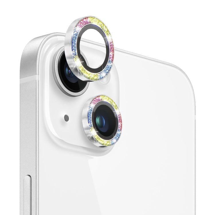Pellicola con anello metallico glitterato in vetro temperato per obiettivo della fotocamera NORTHJO, For iPhone 13 / 13 mini