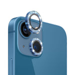 Pellicola con anello metallico glitterato in vetro temperato per obiettivo della fotocamera NORTHJO, For iPhone 13 / 13 mini