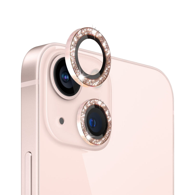 Pellicola con anello metallico glitterato in vetro temperato per obiettivo della fotocamera NORTHJO, For iPhone 13 / 13 mini